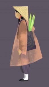 Slamený kuželový klobúk-Vietnam